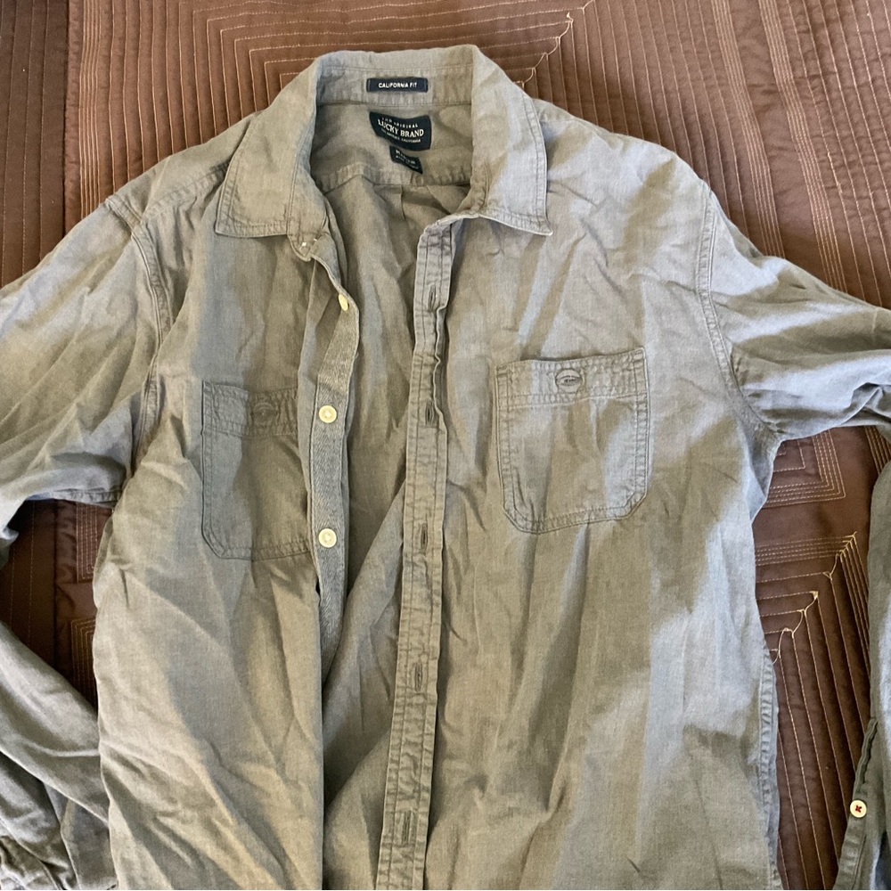 Lucky brand grey button down